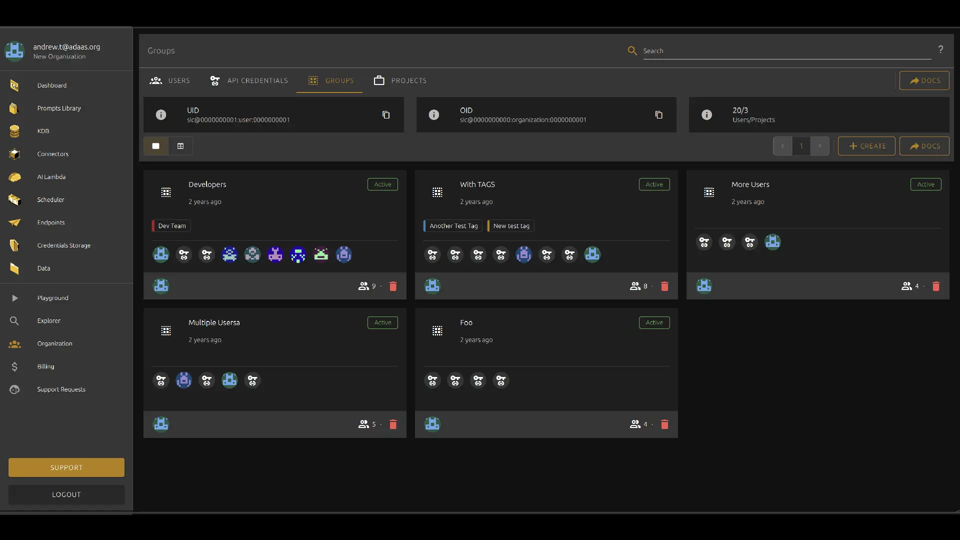 Cloud4.ai organization, teams and role-based access control