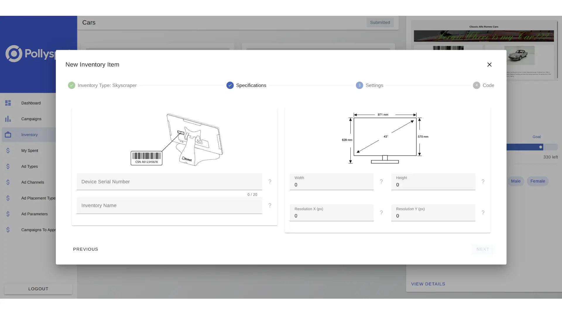 PollySpot custom screen inventory for any device