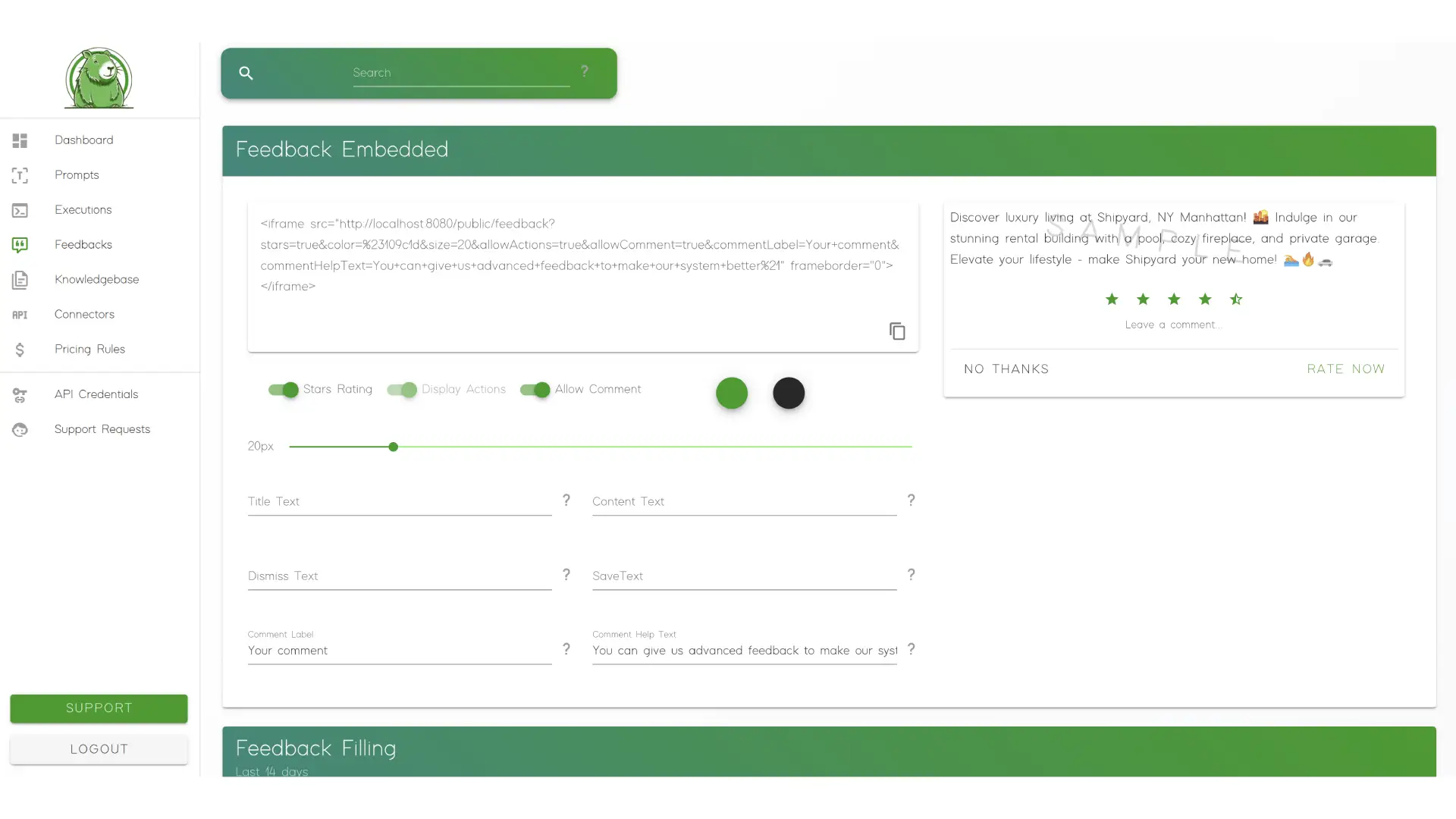 PRST.ai feedback loop with sentiment analysis